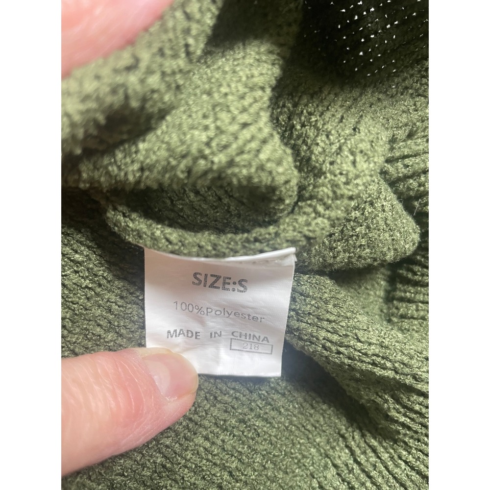 Dokotoo Knit Sweater Womens Small Olive Green Balloon Sleeve Mock Neck - Picture 6 of 7